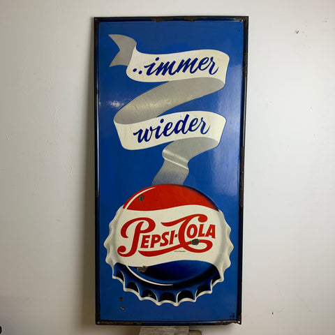 Vintage Emaille Schild immer wieder Pepsi Cola