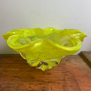 Vintage gelbe Murano Schale