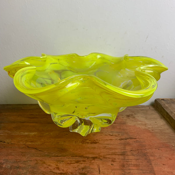 Vintage gelbe Murano Schale