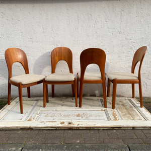 4 dänische Teakholz Stühle Morten von Niels Koefoed für Koefoed Hornslet
