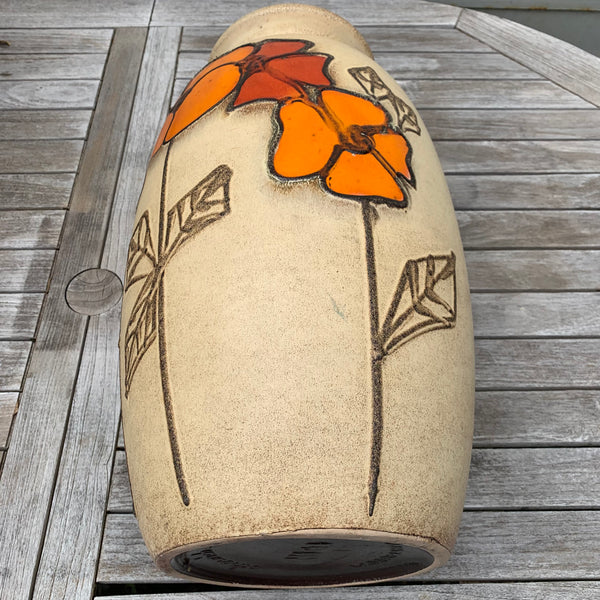 Keramik Bodenvase von Scheurich mit Blumenornament