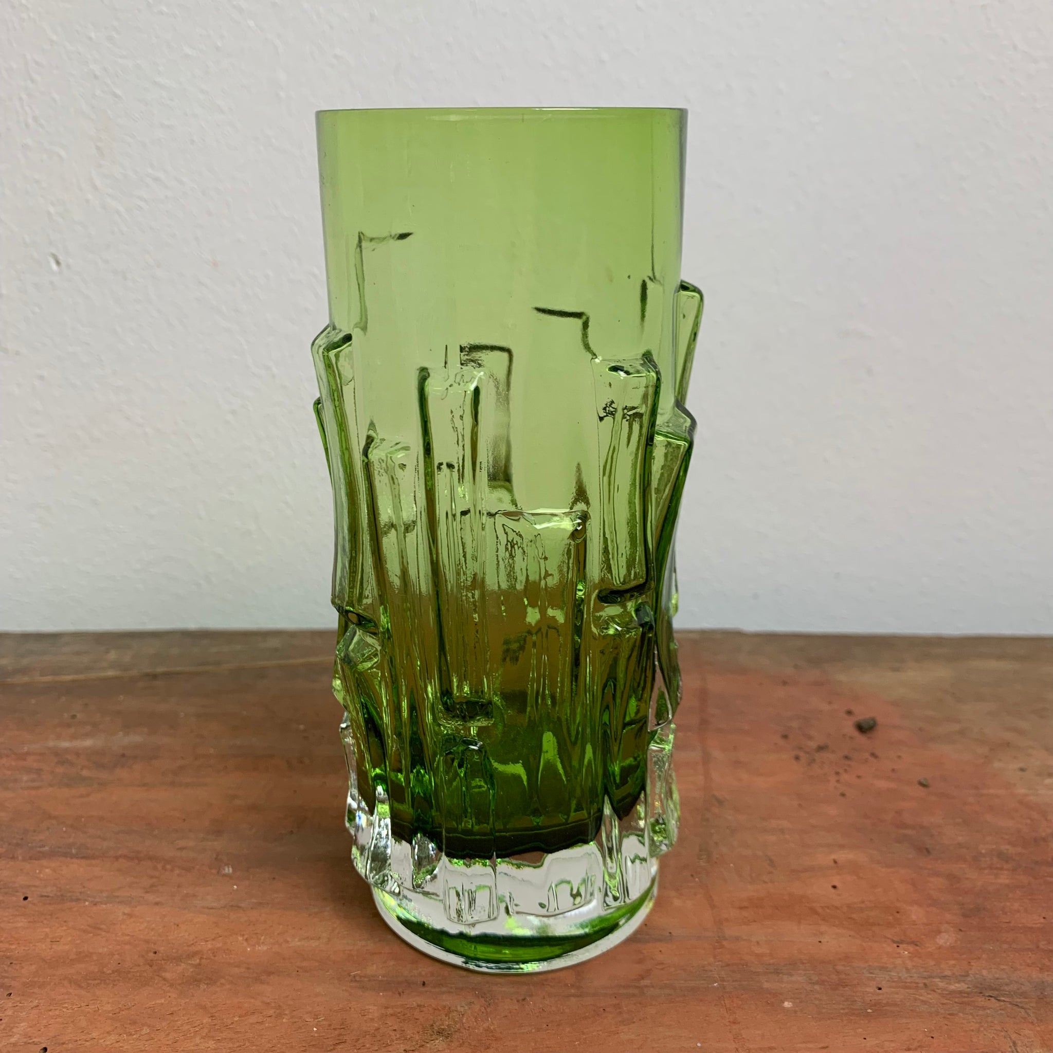 Vintage grüne Glas Vase von Bo Borgstrom für Aseda