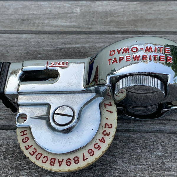 Vintage Dymo-Mite Tapewriter Chrom Embossing Tool Label Maker