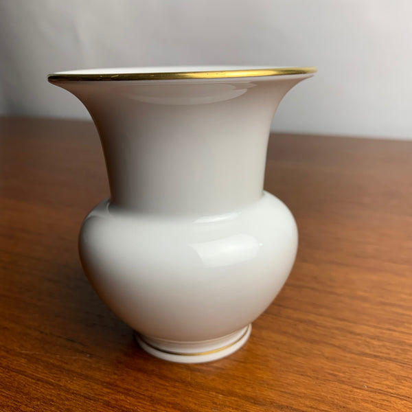 Weiße Vase mit Goldrand Fidibus Schinkel von KPM mit Zeptermarke