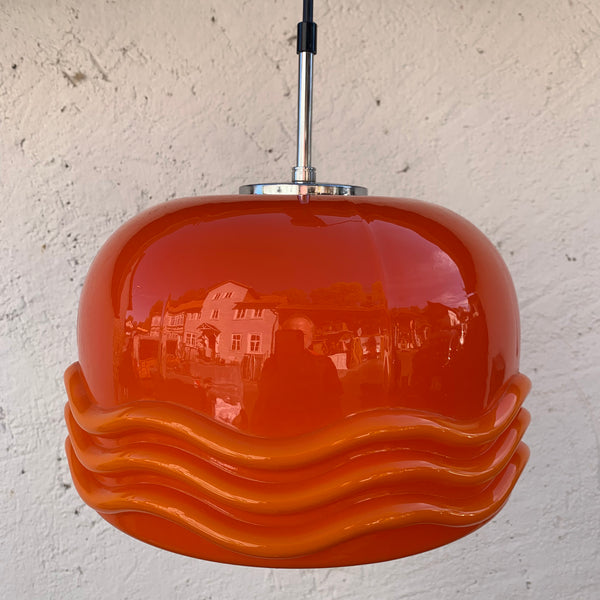Vintage orange Glaslampe