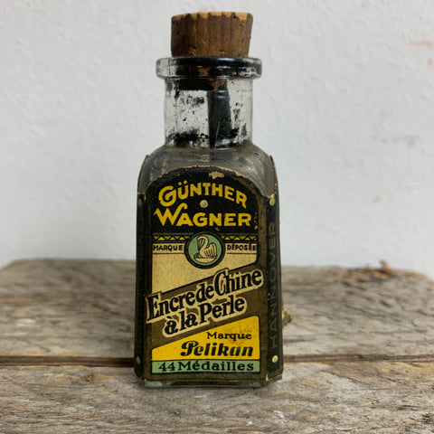 Vintage Flasche Günther Wagner Perl Tusche von Pelikan