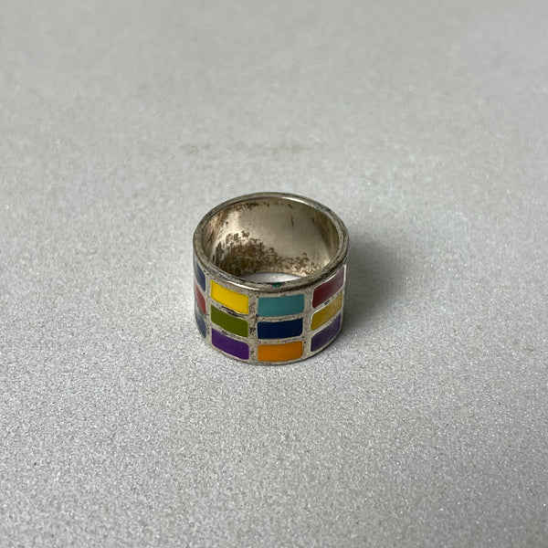 Vintage 70er Jahre Regenbogen Ring