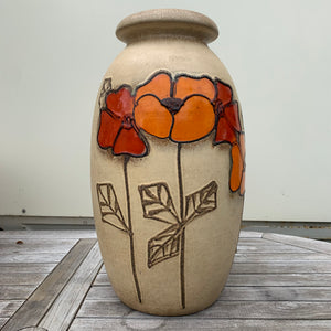 Keramik Bodenvase von Scheurich mit Blumenornament