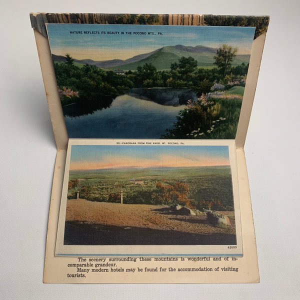 Vintage Postkarten Heft View of the Pocono Mountains and Delaware Water Cap