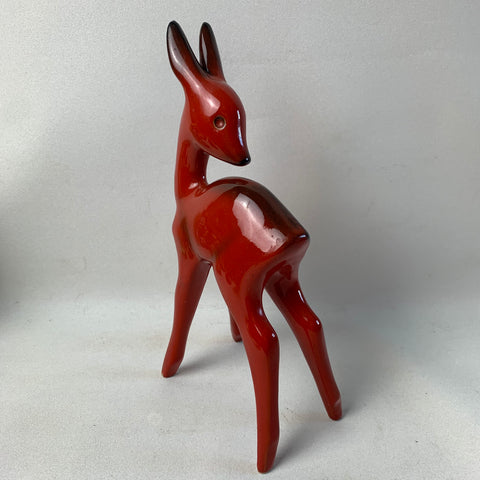 Rotes Reh Keramik von Cortendorf