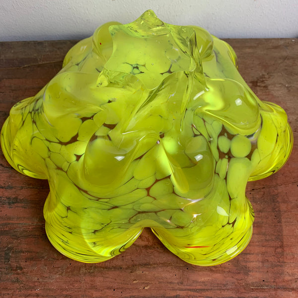Vintage gelbe Murano Schale