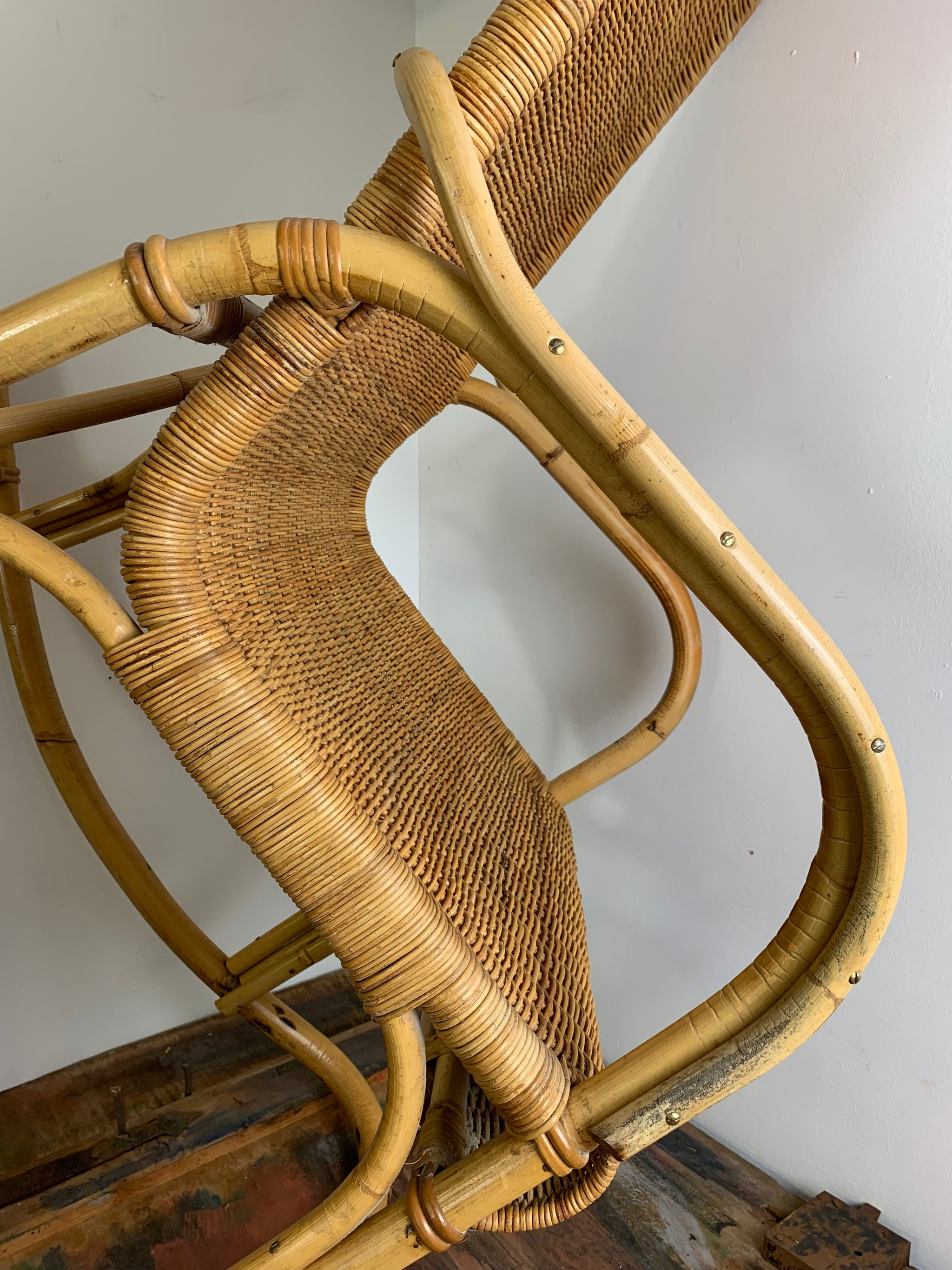 Vintage Schaukelstuhl aus Rattan und Bambus – Trödelfuchs Vintage Shop