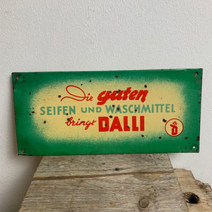 Vintage Blechschild Dalli Seifen und Waschmittel