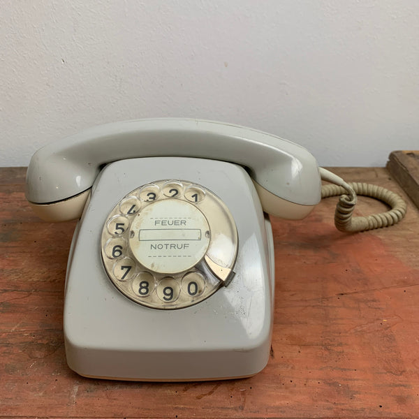 Vintage graues Wählscheiben Telefon
