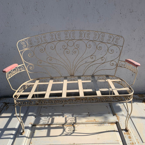 Vintage Gartenbank aus Eisen