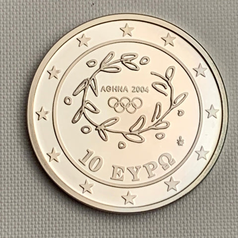 10 Euro Münze Ringen Athen Olympia 2004