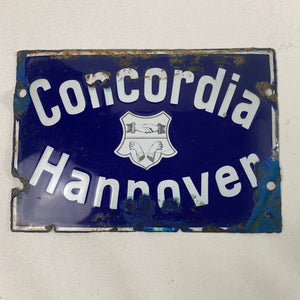 Emaille Schild Concordia Hannover