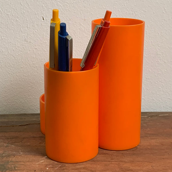 Vintage Stifthalter Utensilo orange