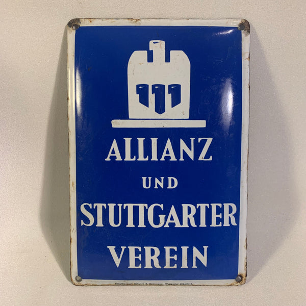 Emaille Schild Allianz und Stuttgarter Verein