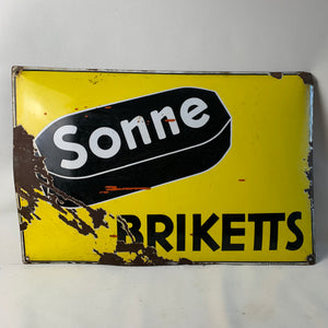 Emaille Schild Sonne Briketts