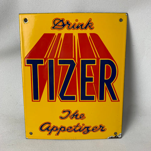 Emaille Schild Tizer gelb