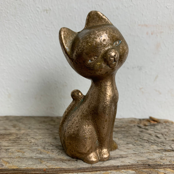 Kleine Bronze Skulptur Katze