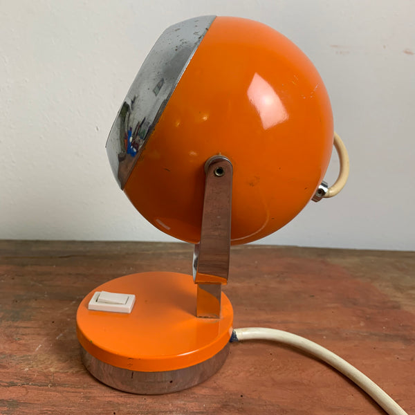 Orangene Space Age Kugel Lampe