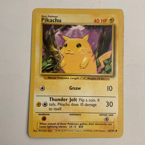 Pikachu 58/102 - Pokémon Card