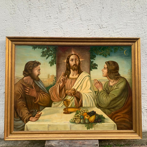 Sakrale Kunst Abendmahl in Emmaus Gemälde