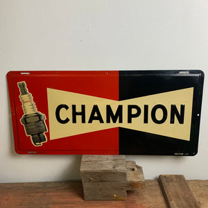 Vintage Blechschild Champion Zündkerzen