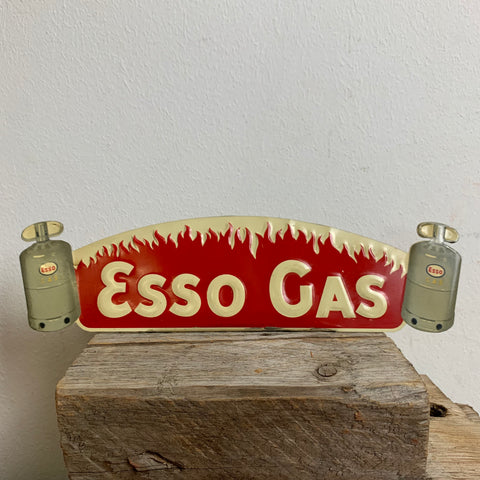 Vintage Blech Aufsteller Schild Esso Gas