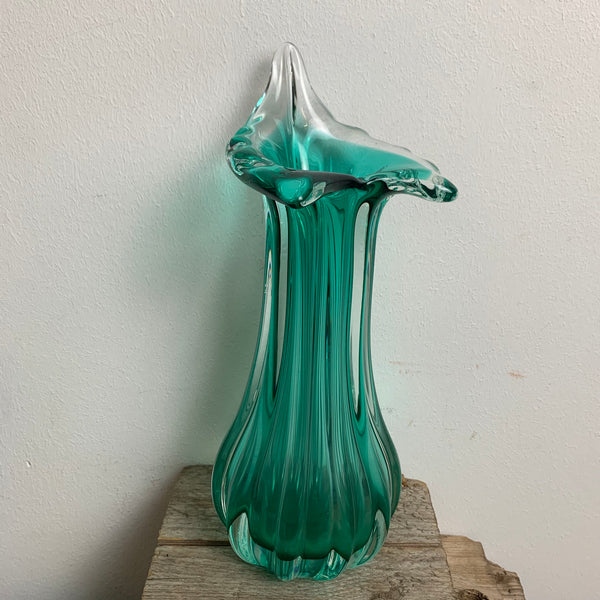 Vintage Grüne Murano Vase