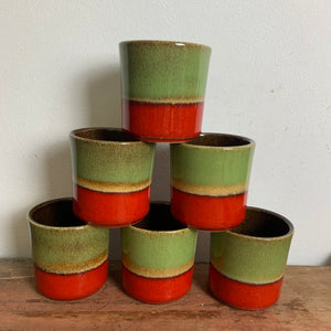 Vintage 6 Keramik Becher 824-8