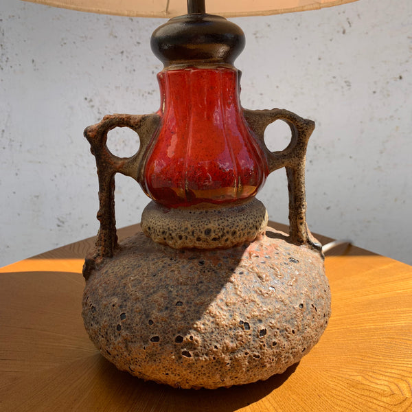 Schöne große Fat Lava Keramik Lampe von Honsel