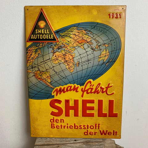 Vintage Blechschild limitierte Shell Edition Weihnachten 1991