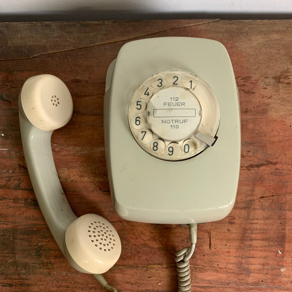 Vintage graues Wählscheiben Wand Telefon