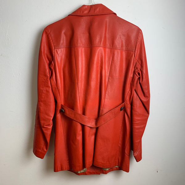 70er Jahre Damen Lederjacke rot