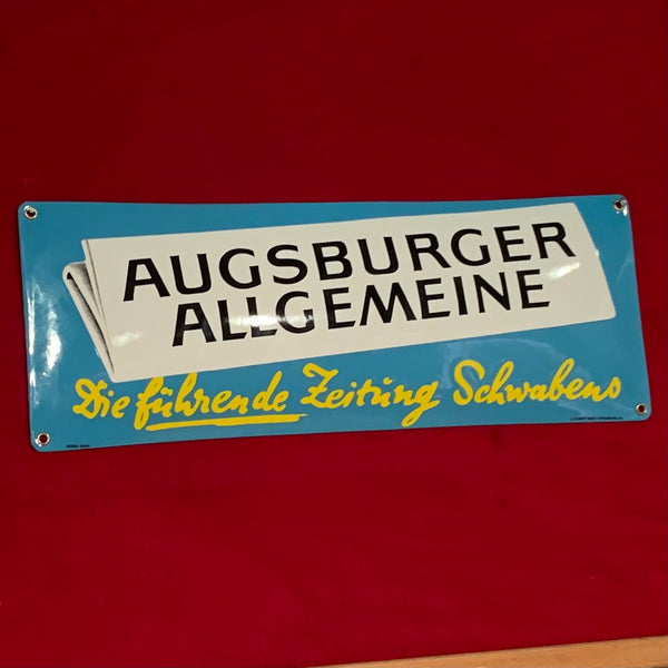 Emailleschild der Augsburger Allgemeine Zeitung