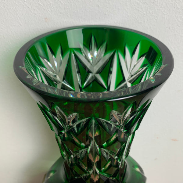 Vintage Bleikristall Vase von Nachtmann in Smaragdgrün