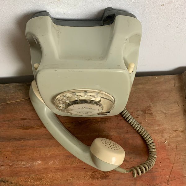 Vintage graues Wählscheiben Wand Telefon