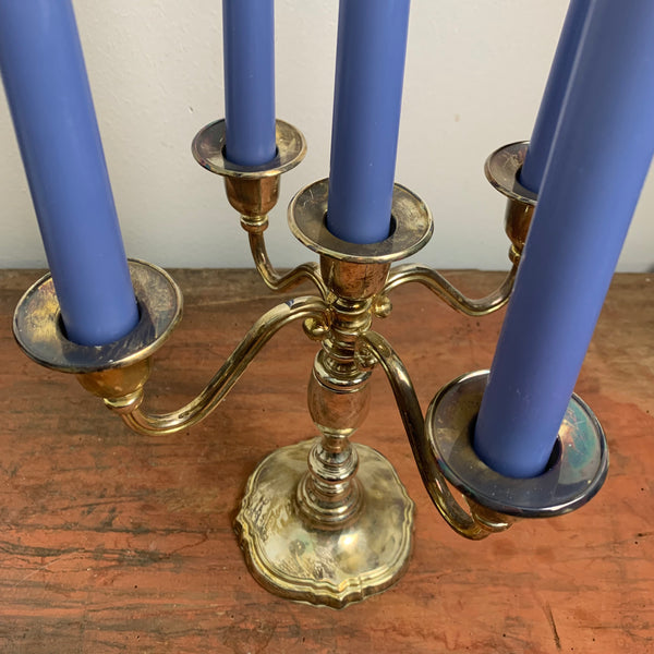 Vintage versilberter fünfarmiger Kerzenständer