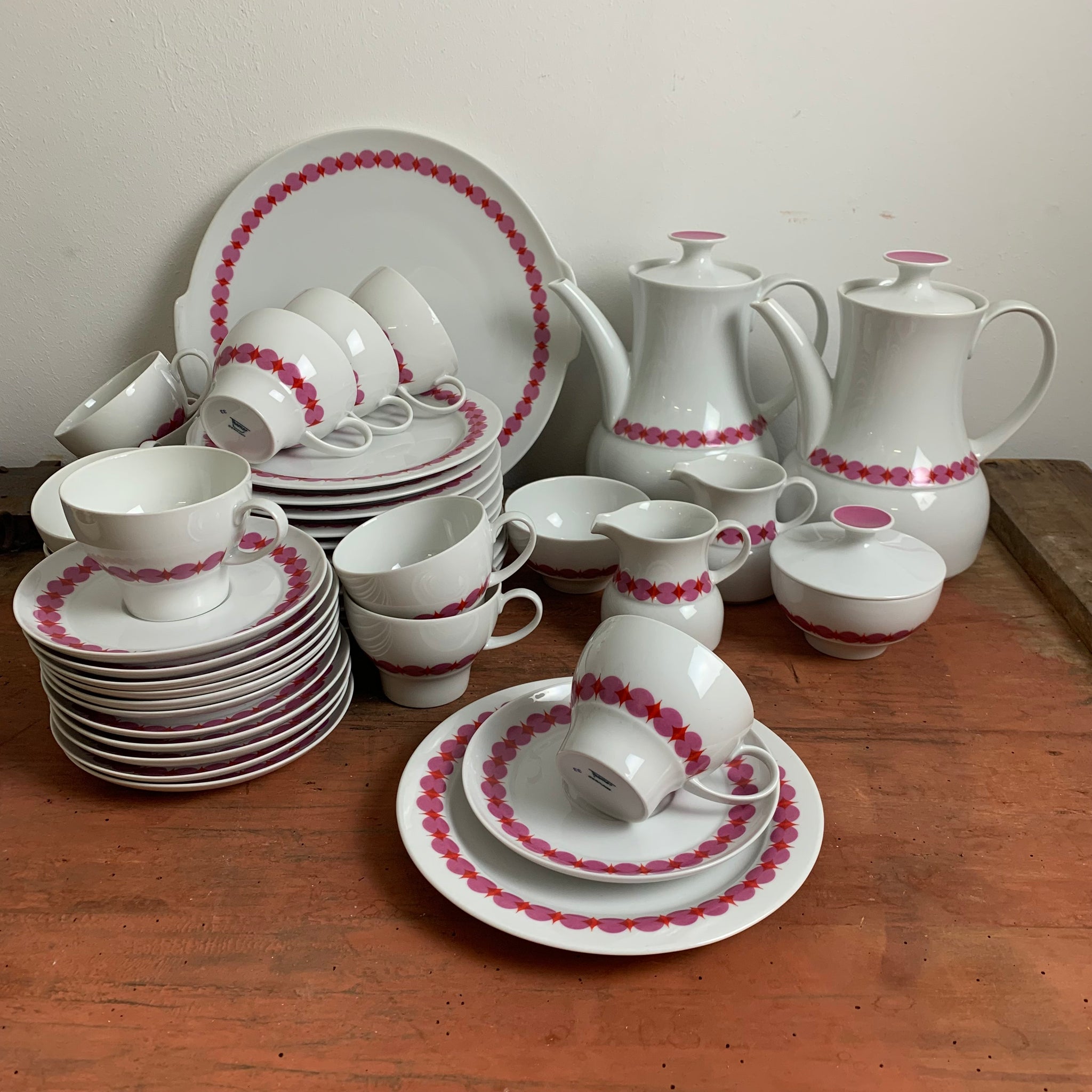 Vintage Kaffeeservice für 12 Personen von Thomas Rotunder Pink – Trödelfuchs Vintage Shop