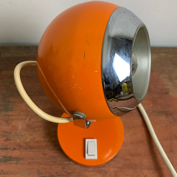 Orangene Space Age Kugel Lampe