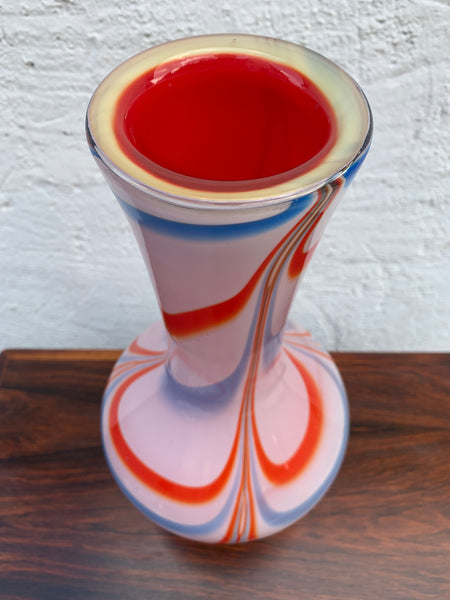 Große schwere dreifarbige Murano Vase