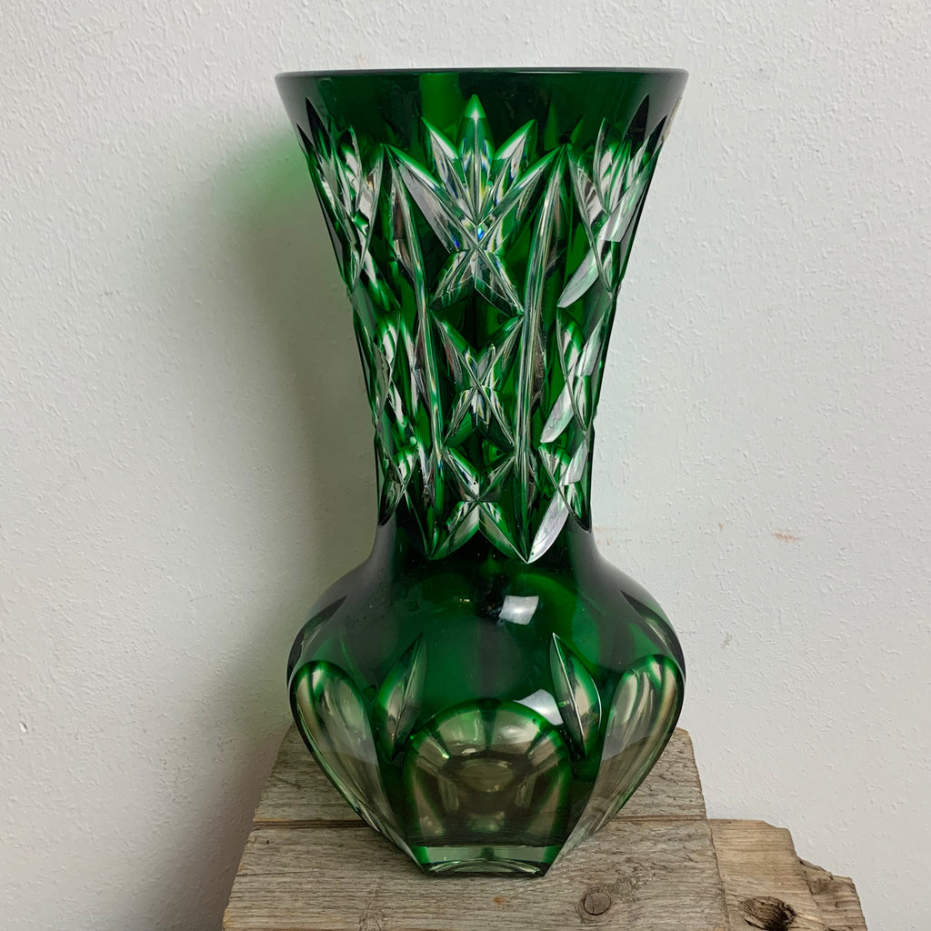 Vintage Bleikristall Vase von Nachtmann in Smaragdgrün – Trödelfuchs Vintage Shop