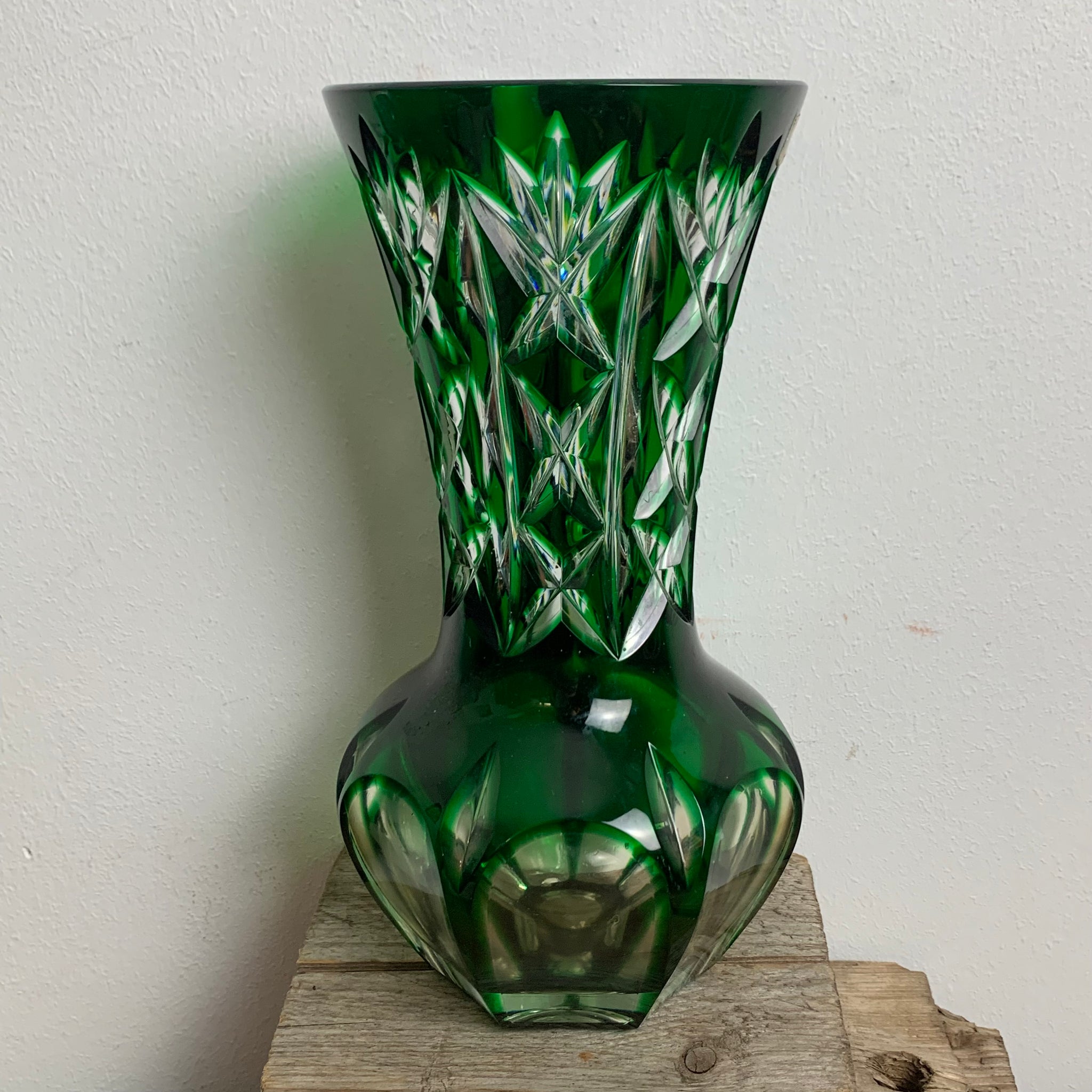 Vintage Bleikristall Vase von Nachtmann in Smaragdgrün – Trödelfuchs Vintage Shop