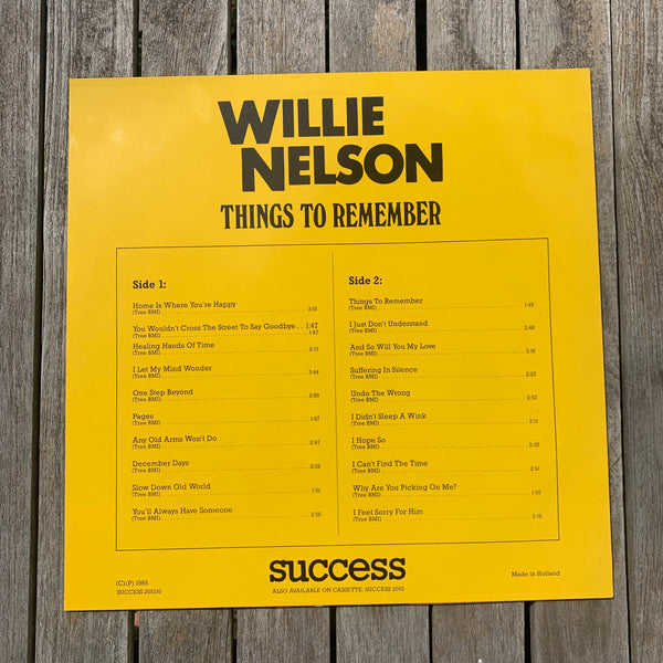 LP Willie Nelson Things to Remember