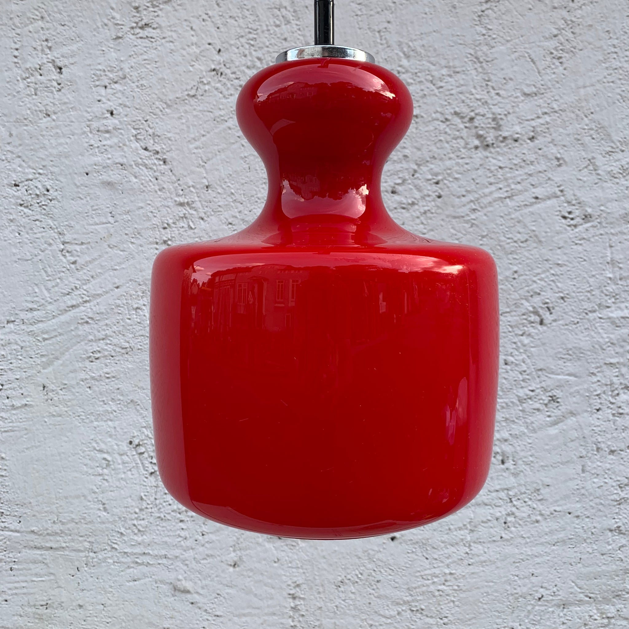 Rote Deckenlampe von Peill und Putzler