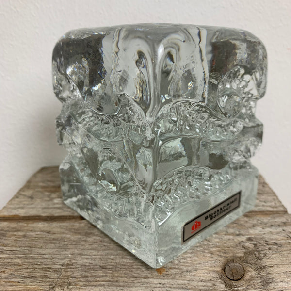 Vintage Blockkristall Solifleur Vase