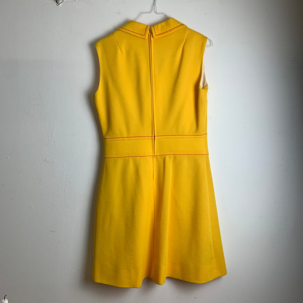 60er / 70er Jahre Mini Kleid in gelb